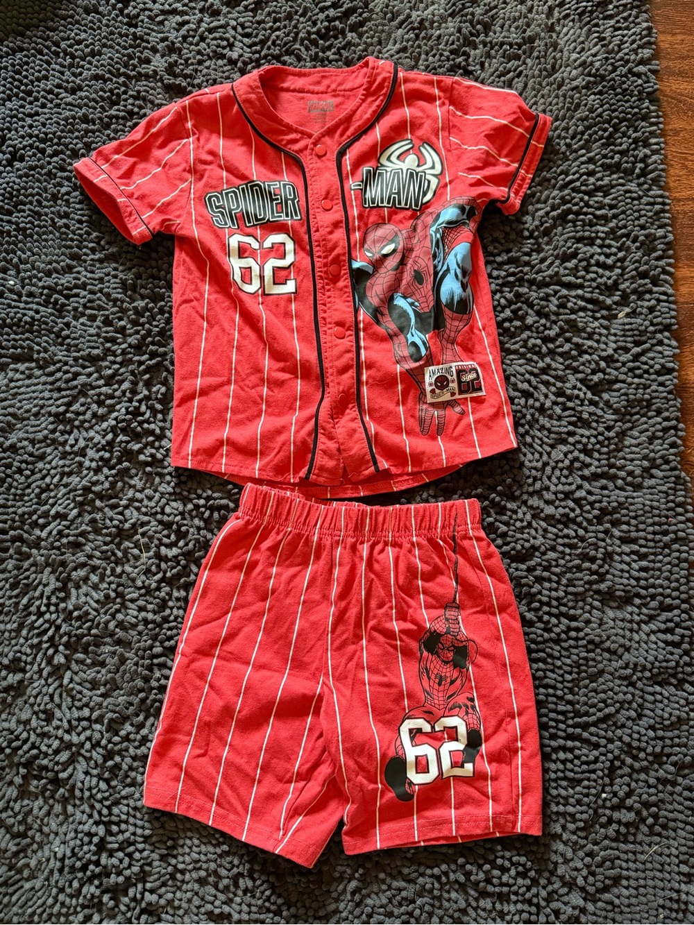 Marvel Boys Red Spider-Man 2-Piece Matching Set